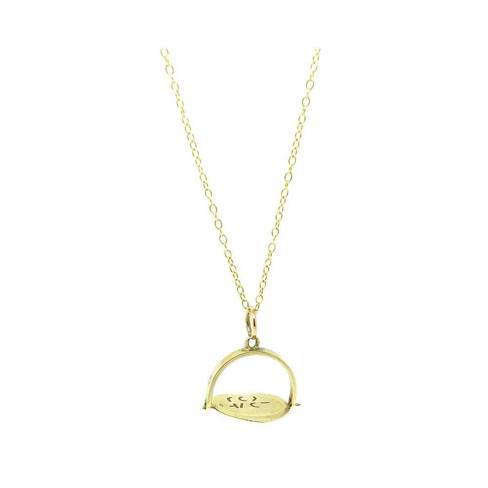 Vintage 1954 I Love You Spinner Gold Charm Collar, view 3