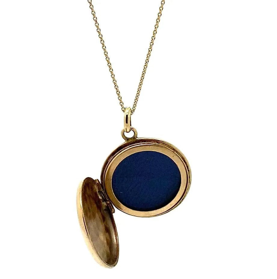 Vintage 1960 9ct Gold Round Locket Necklace