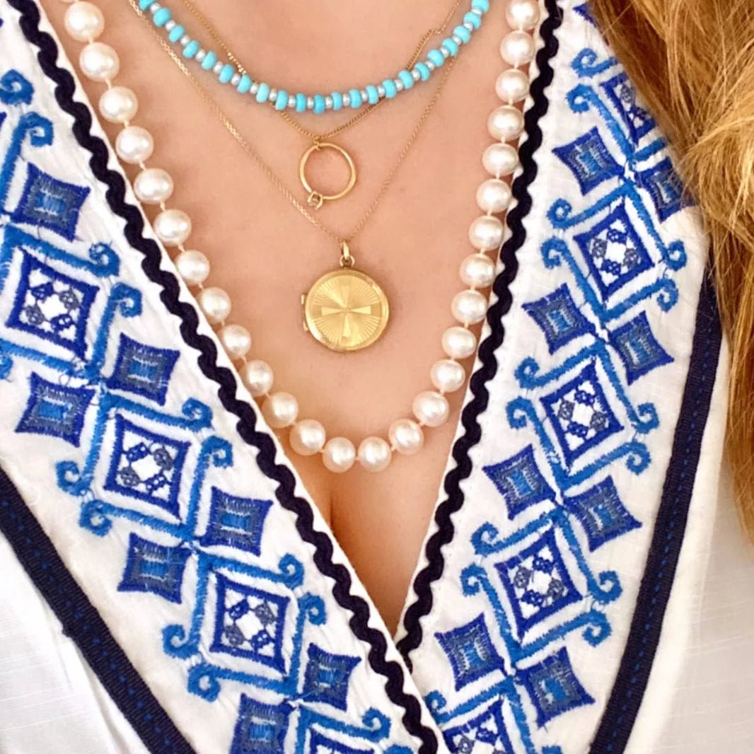 Vintage 1960 9ct Gold Round Locket Necklace, view 2