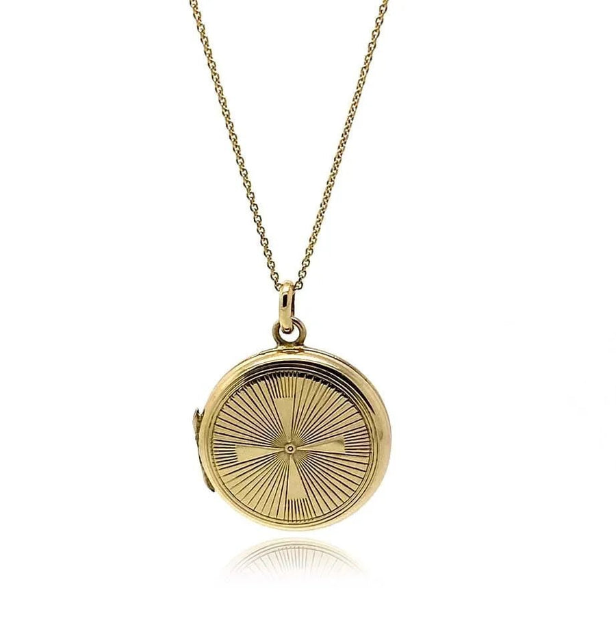 Vintage 1960 9ct Gold Round Locket Necklace
