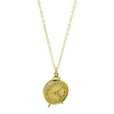 Vintage 1960s 9ct Gold Clock Charm Necklace