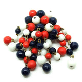 Vintage 1960s Cascade Red, White & Blue Brooch