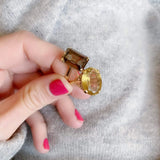 Vintage 1960s Citrine 9ct Gold Cocktail Ring
