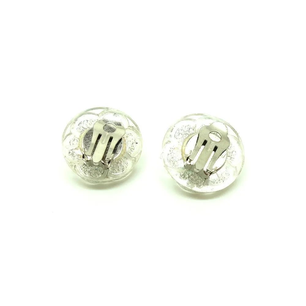 Vintage 1960's Flower Pastel Clip Earrings, view 3