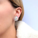 Vintage 1960's Flower Pastel Clip Earrings