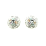 Vintage 1960's Flower Pastel Clip Earrings