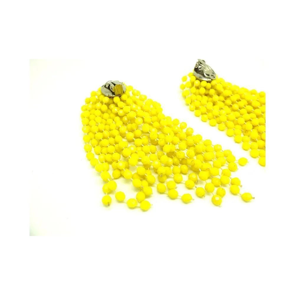 Pendientes de clip amarillos italianos vintage de los años 60, view 3