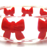 Vintage 1960s Lucite Bow Bangle Bracelet