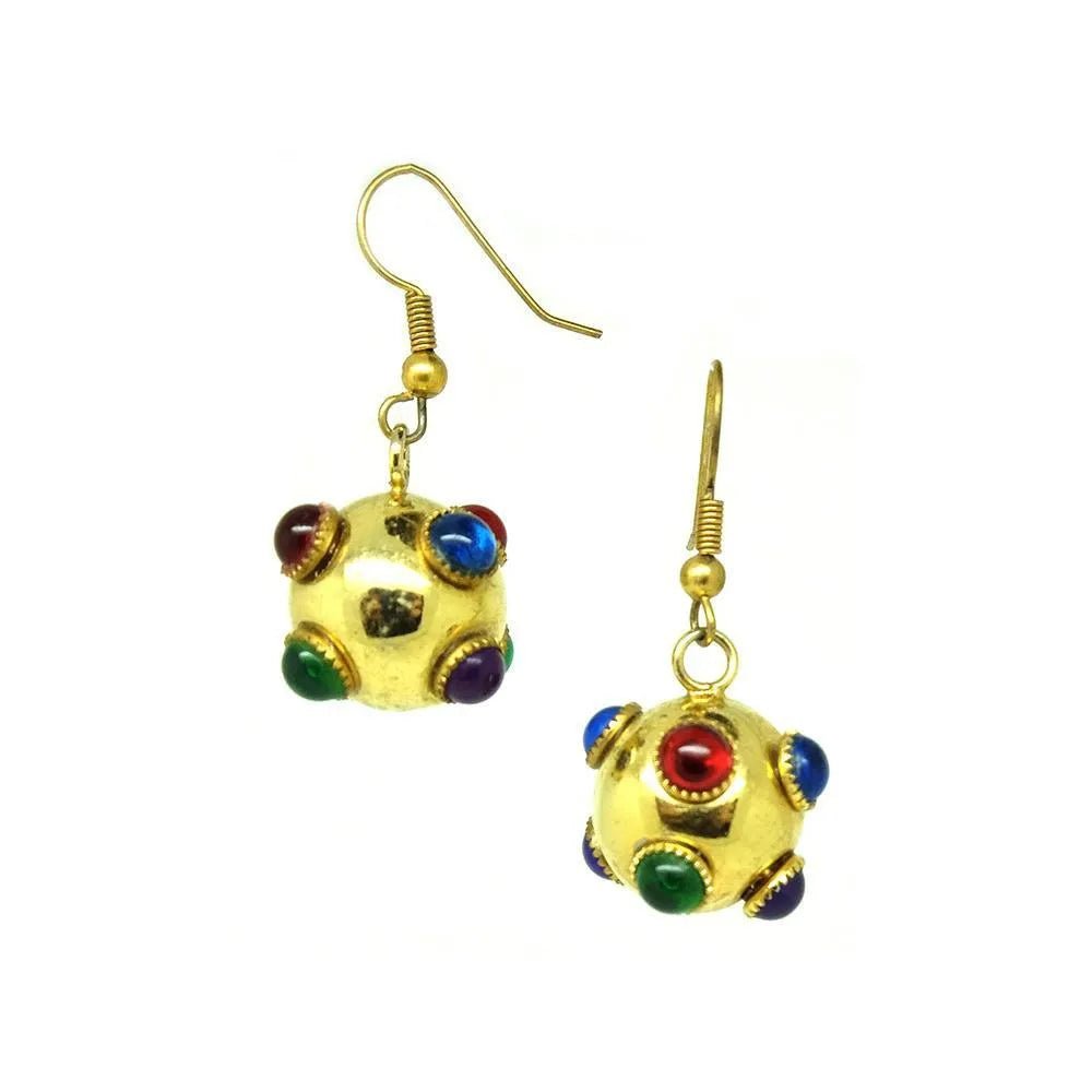 Vintage 1960s Multicoloured Ball Drop Earrings