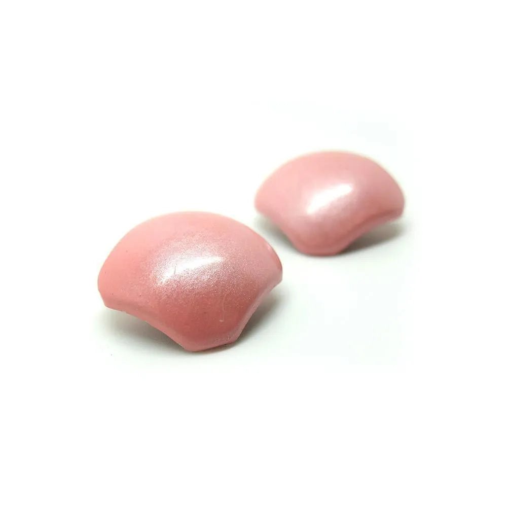 Vintage 1960's Pastel Pink Clip Earrings, view 2