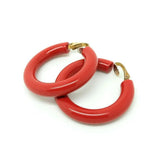 Vintage 1960s Plastic Clip on Hoop Earrings
