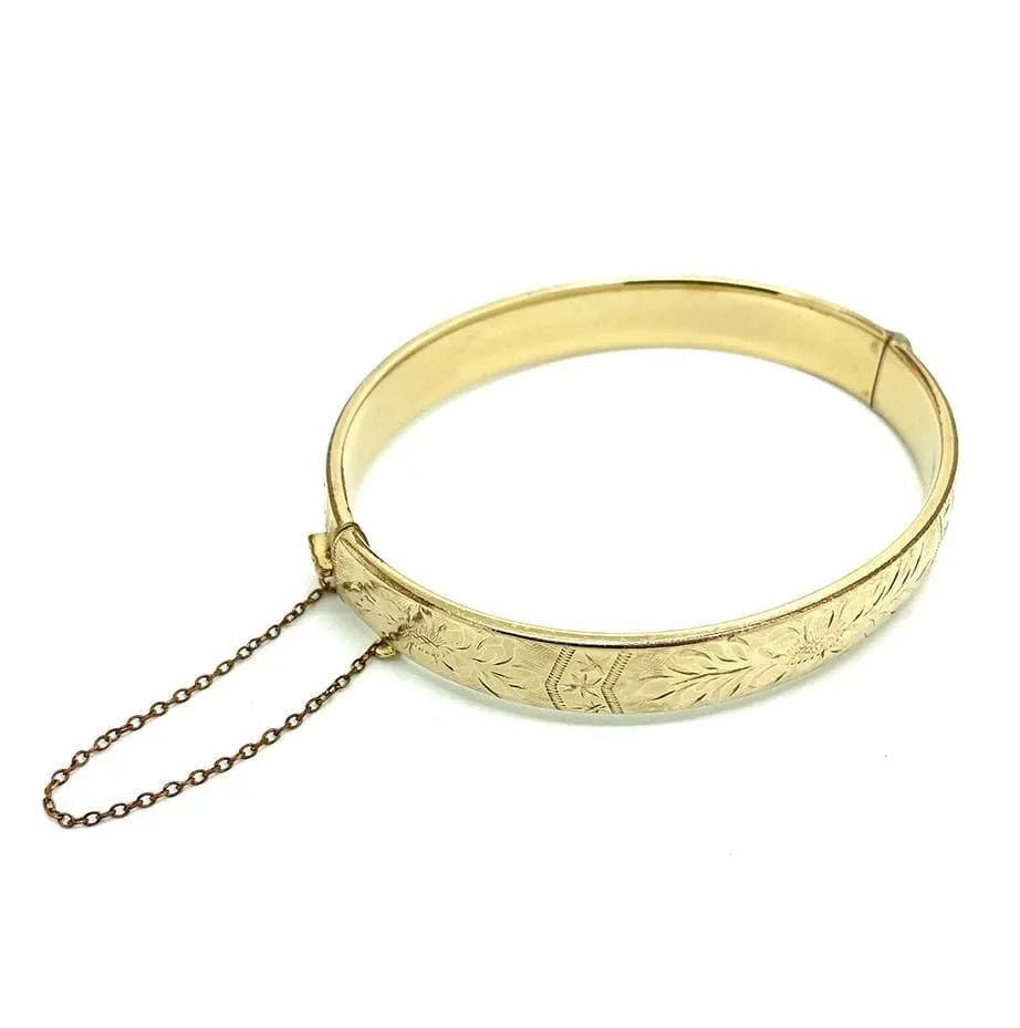 Vintage 1960s Rolled Gold Bangle Bracelet, view 4
