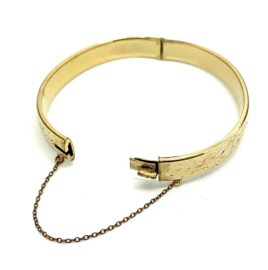 Vintage 1960s Rolled Gold Bangle Bracelet, view 5