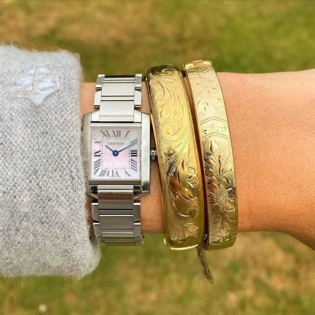 Vintage 1960s Rolled Gold Bangle Bracelet, view 7