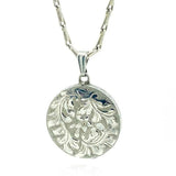 Vintage 1960s Silver Round Locket Necklace