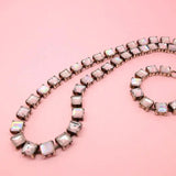 Vintage 1960's Square Cut Long Statement Necklace