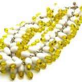 Vintage 1960's Yellow Glass Beaded Necklace