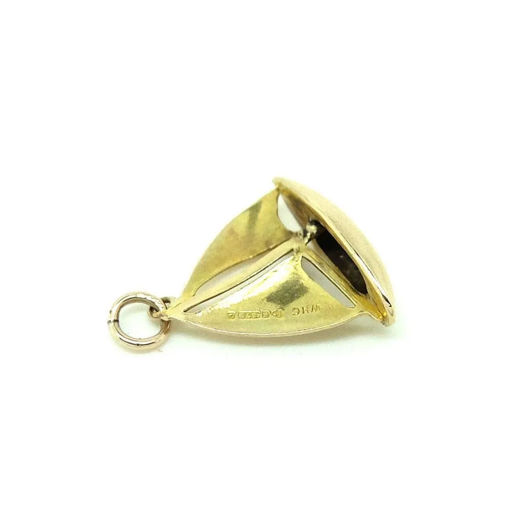 Vintage 1961 9ct Yellow Gold Sailing Charm Necklace, view 4