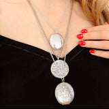 Vintage 1968 Round Engraved Silver Locket Necklace