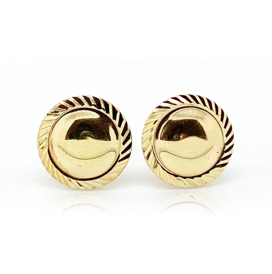 Vintage 1970s 9ct Gold Disc Stud Earrings