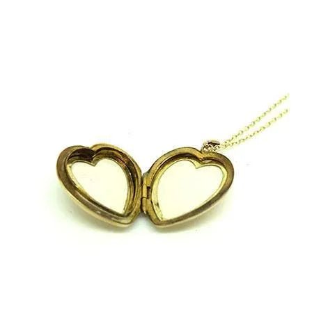 Vintage 1970s 9ct Gold Heart Locket Necklace, view 4