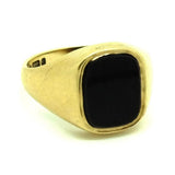 Vintage 1970s 9ct Gold Onyx Signet Ring