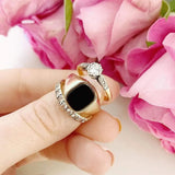 Vintage 1970s 9ct Gold Onyx Signet Ring