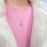 Vintage 1970s 9ct Gold Plated Gun Charm Necklace