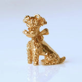 Vintage 1970s 9ct Gold Schnauzer Dog Charm Necklace