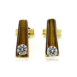 Vintage 1970s 9ct Gold Tube Stud Earrings