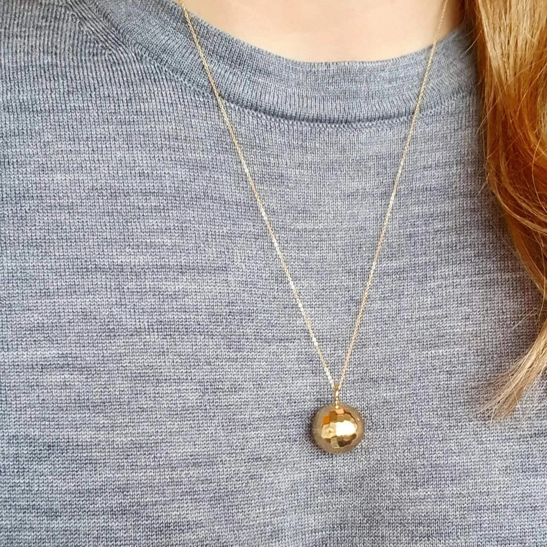 Vintage 1970s 9ct Gold Vermeil Ball Charm Necklace, view 2