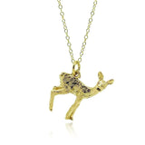 Vintage 1970s 9ct Gold Vermeil Deer Charm Necklace