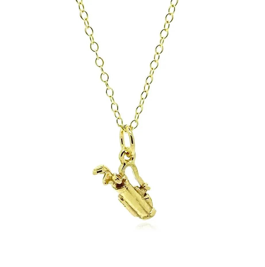 Vintage 1970s 9ct Gold Vermeil Golf Charm Necklace