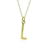 Vintage 1970s 9ct Gold Vermeil Letter 'L' Charm Necklace