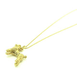 Vintage 1970s 9ct Gold Vermeil Poodle Dog Charm Necklace