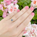 Vintage 1970s Ceylon Sapphire Diamond 9ct Gold Ring