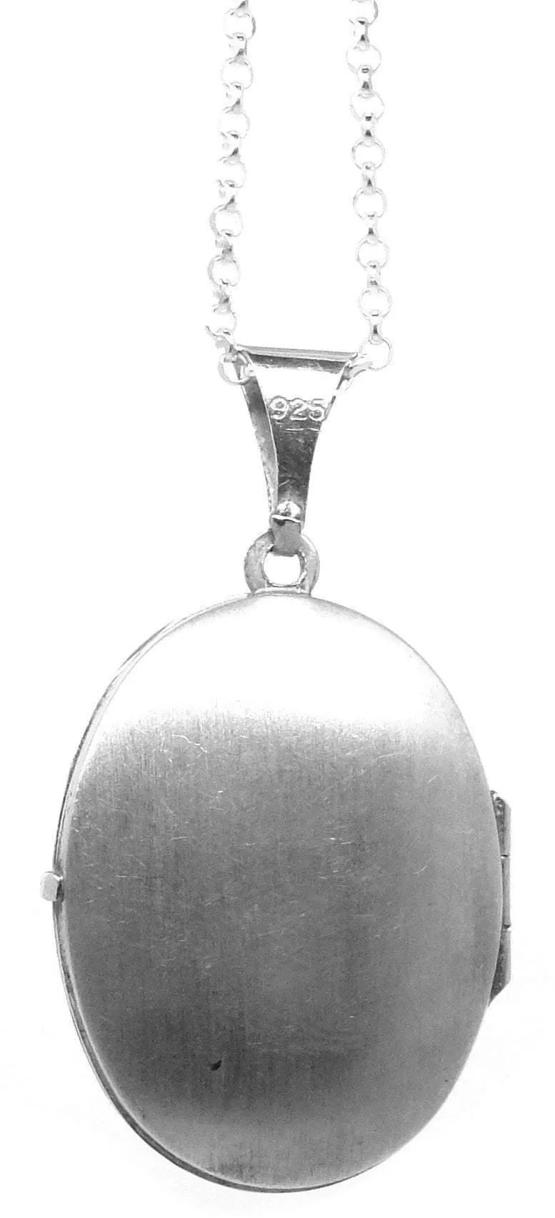 Vintage 1970s Etched Sterling Silver Locket, view 3