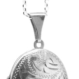 Vintage 1970s Etched Sterling Silver Locket