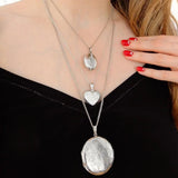 Vintage 1970s Flower Heart Locket Necklace
