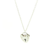 Vintage 1970s Padlock Silver Charm Necklace