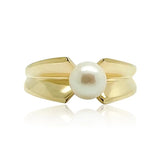 Vintage 1970s Pearl 9ct Gold Ring