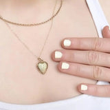 Vintage 1970s Puffed 9ct Gold Heart Necklace