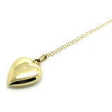 Vintage 1970s Puffed 9ct Gold Heart Necklace