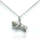 Vintage 1970s Silver Bull Charm Necklace