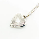 Vintage 1970s Silver Heart Locket Necklace