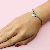 Vintage 1970's Sterling Silver Heart Bracelet
