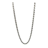 Vintage 1970s Twisted Rope Sterling Silver Long Chain Necklace