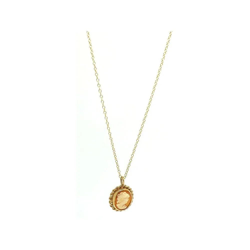 Vintage 1971 9ct Yellow Gold Cameo Necklace, view 7