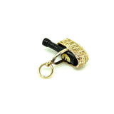 Vintage 1972 9ct Gold Champagne Bottle Charm Necklace