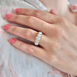 Vintage 1973 Five Opal 9ct Gold Ring